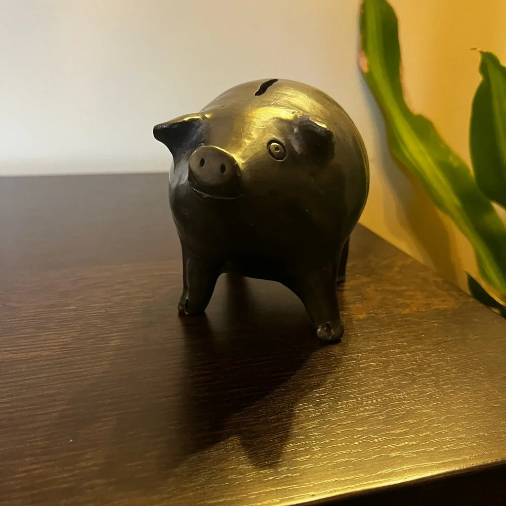 Vintage Handmade Blackware Pottery Piggy Bank Signed Oaxaca Mexico - Picture 4 of 9